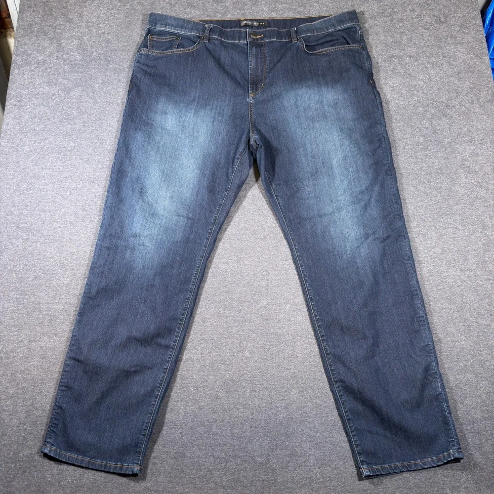 TravisMathew Featherweight Jeans Men 42x32 Blue Denim Straight Leg Stretch